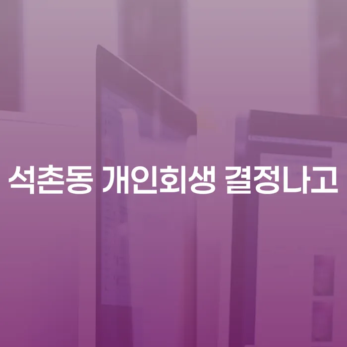석촌동 개인회생 결정나고