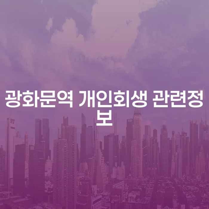 광화문역 개인회생 관련정보