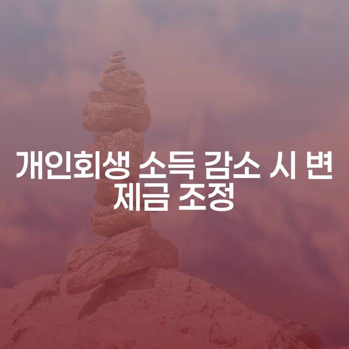 개인회생 중 소득 감소 시 변제금 조정은 어떻게 이루어질까요?
