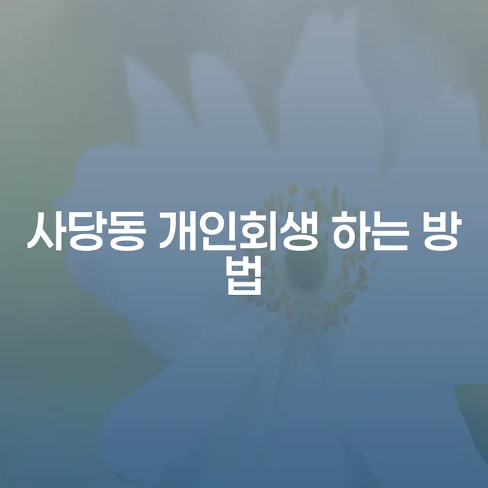 사당동 개인회생 하는 방법: 채무 탈출의 첫 걸음
